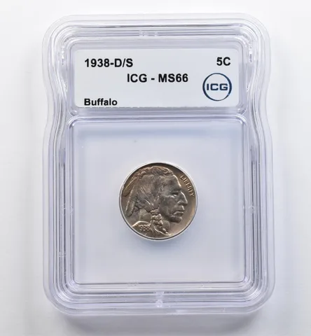 1938-D/S Indian Head Buffalo Nickel MS66 ICG *9026