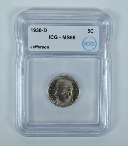 1938-D Jefferson Nickel MS66 ICG