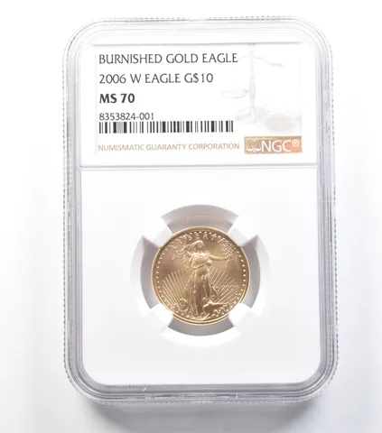 2006-W $10 Burnished Gold Eagle 1/4 Oz Gold MS70 NGC