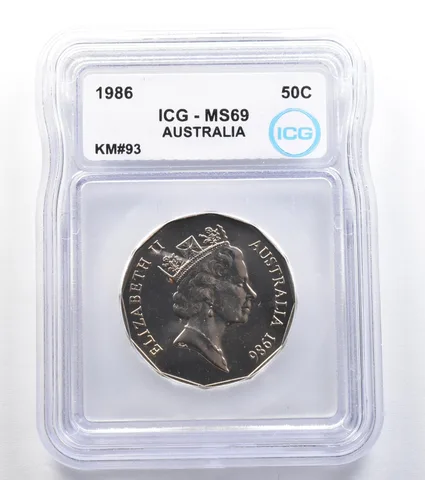 1986 Australia 50 Cents KM#93 MS69 ICG *7881