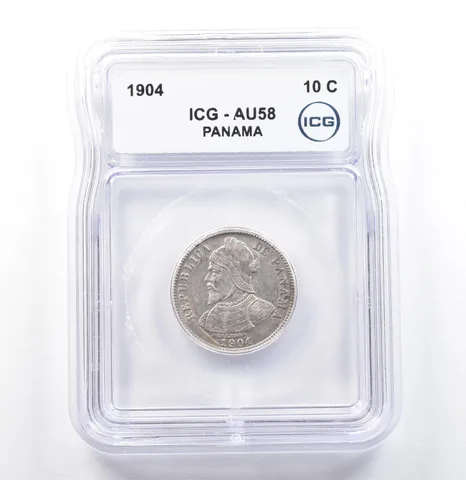 1904 Panama 10 Centesimos AU58 ICG *9870