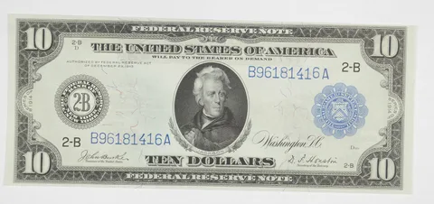 1914 $10 Federal Reserve Note - New York, NY - Horse Blanket a6011