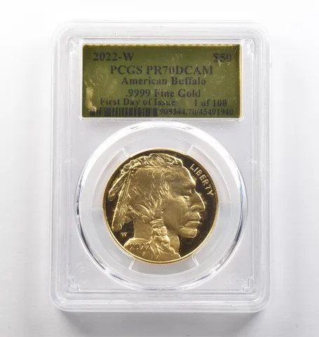 2022-W $50 American Gold Buffalo FDOI 1 Oz Gold PR70 DCAM PCGS *4025