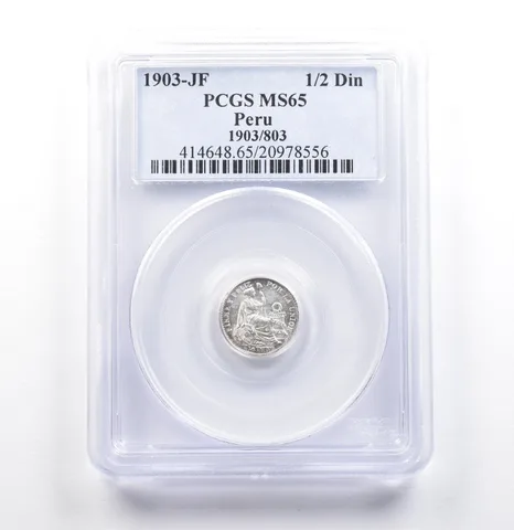 1903 JF Peru 1/2 Din 1903/803 MS65 PCGS *6865