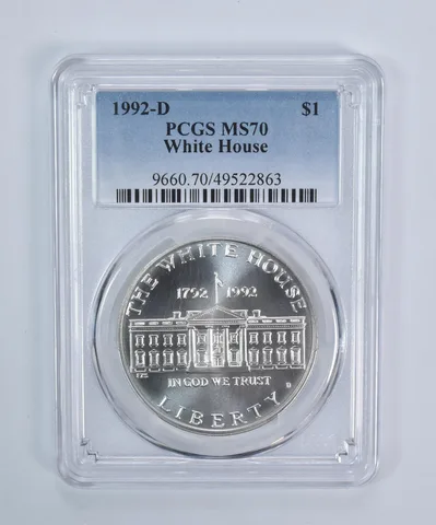 1992-D White House Commemorative Dollar MS70 PCGS Blue Label