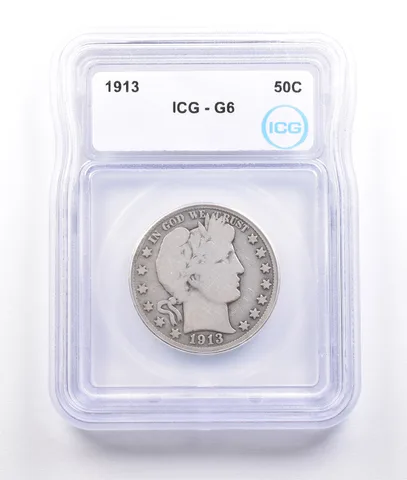 1913 Barber Half Dollar G6 ICG *6907