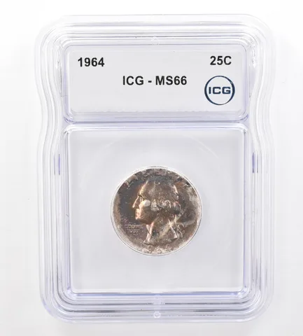 1964 Washington Quarter MS66 ICG Beautiful Tone a7332
