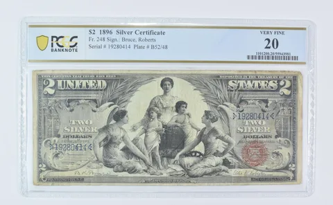1896 $2 Silver Certificate Fr#248 Large Note Very Fine 20 PCGS *9531