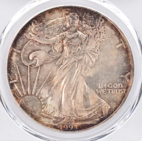 1993 American Silver Eagle MS64 PCGS Beautiful Tone *1476