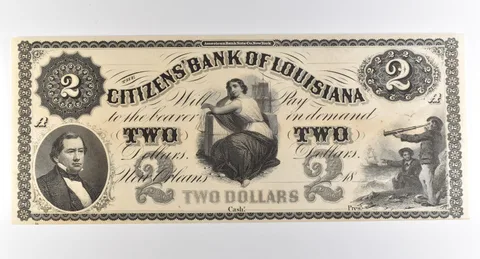 1800s $2 New Orleans LA Citizens' Bank Obsolete Note *3830