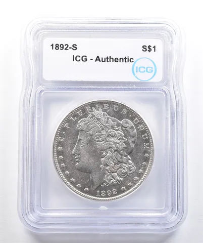 1892-S Morgan Silver Dollar Authentic ICG *7381