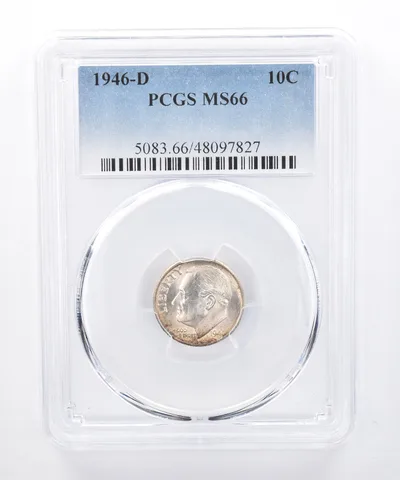 1946-D Roosevelt Dime MS66 PCGS Peripheral Tone *8378