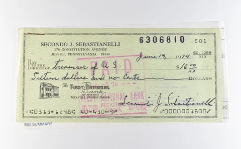 1974 $16 Check GSA Morgan Dollar CC Purchase Receipt *9794