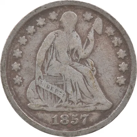 1857 Seated Liberty Half Dime *5489
