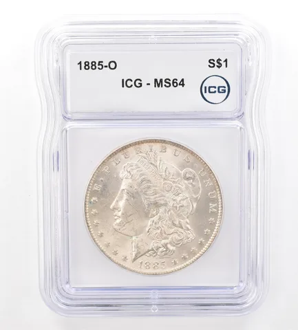 1885-O Morgan Silver Dollar MS64 ICG Beautiful Tone Reverse *7412