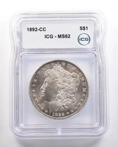 1892-CC Morgan Silver Dollar MS62 ICG *4398