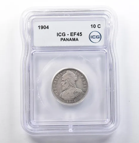 1904 Panama 10 Centesimos EF45 ICG *9877