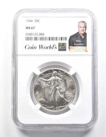 1944 Walking Liberty Half Dollar Miles Standish MS67 NGC *1361