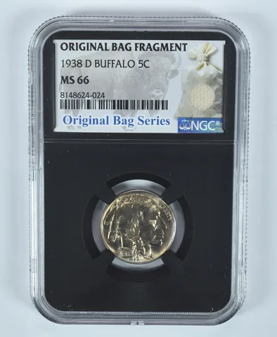 1938-D Indian Head Buffalo Nickel Original Bag Fragment MS66 NGC