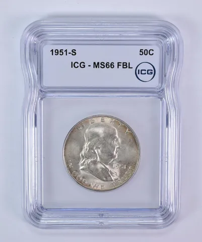 1951-S Franklin Half Dollar MS66 FBL ICG