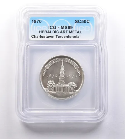 1970 So Called Half Dollar Charleston Tercentennial MS69 ICG