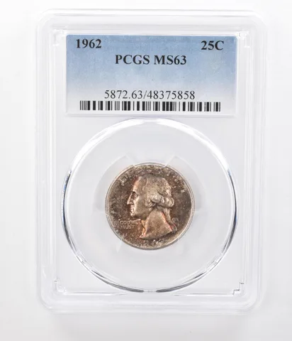 1962 Washington Quarter MS63 PCGS Beautifully Toned a7295