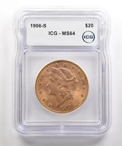 1906-S $20 Liberty Head Gold Double Eagle MS64 ICG *5374