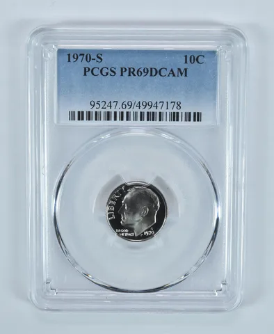 1970-S Roosevelt Dime PR69 DCAM PCGS Blue Label