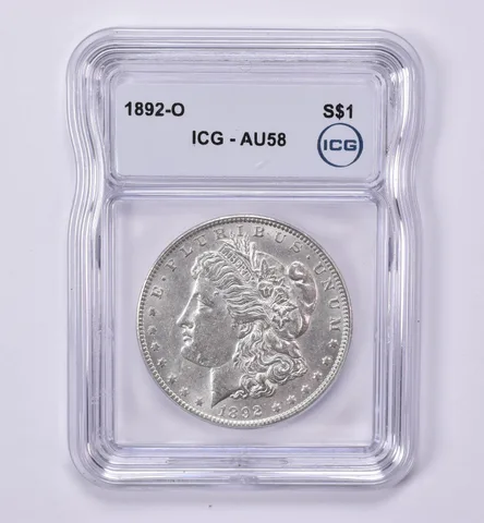 1892-O Morgan Silver Dollar AU58 ICG *0520