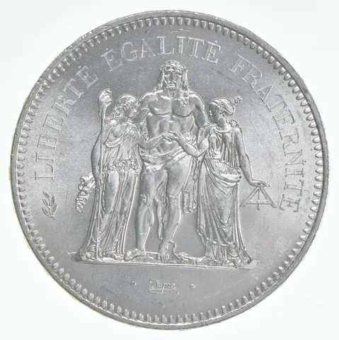 1975 France 50 Francs Hercules 90% Silver BU