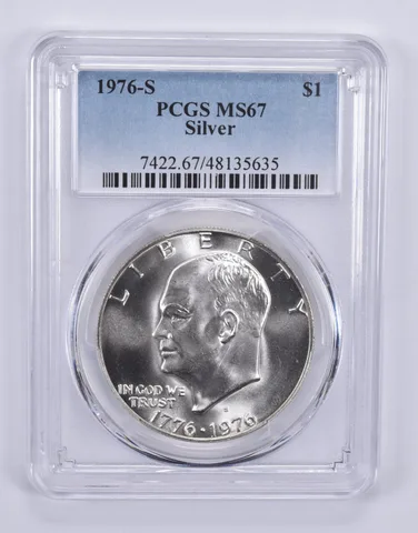 1976-S Eisenhower $1 Silver MS67 PCGS Blue Label