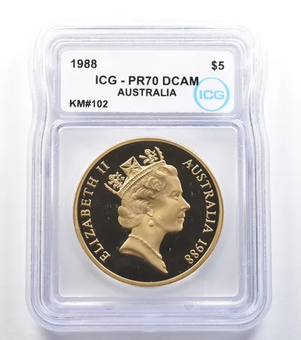 1988 Australia 5 Dollars KM#102 PR70 DCAM ICG *7913