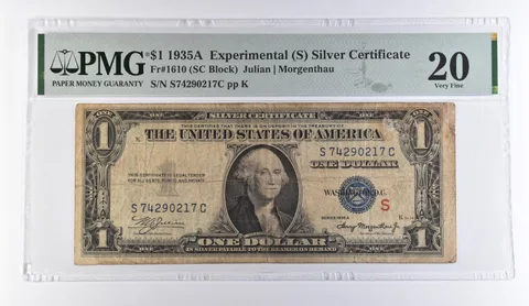 1935 A $1 Experimental (S) Silver Certificate Fr#1610 VF 20 PMG *9413