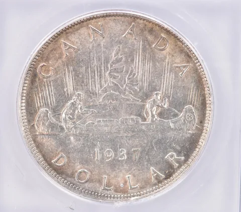 1937 Canada 1 Dollar Silver AU58 ICG Beautiful Tone *2556