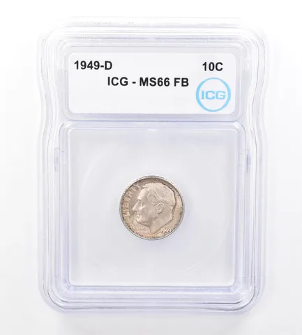 1949-D Roosevelt Dime MS66 FB ICG Beautiful Tone *1679