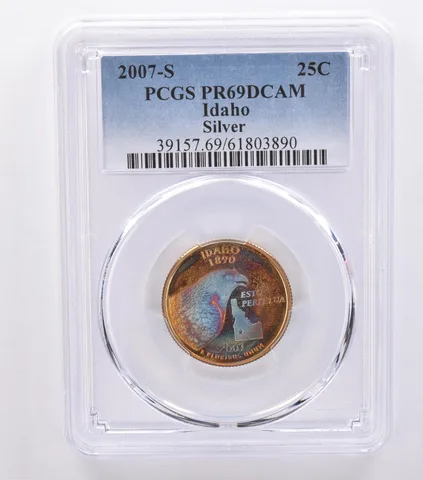 2007-S Washington State Quarter Idaho Silver PR69 DCAM PCGS Beautiful Tone *8728
