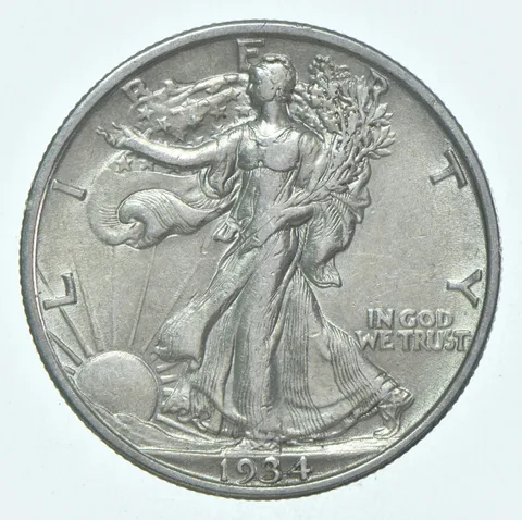 BU 1934 (P) Walking Liberty Half Dollar Uncirculated 90% Silver