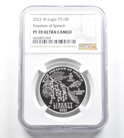 2022-W $100 American Platinum Eagle Freedom Of Speech 1 Oz PF70 UCAM NGC