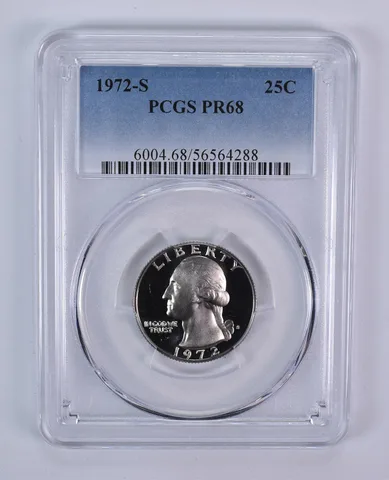 1972-S Washington Quarter PR68 PCGS Blue Label