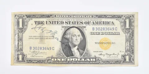 1935-A $1 US Silver Cert. Yellow Seal Short Snorter North Africa Note *8029