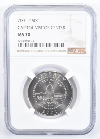 2001-P Capitol Visitor Center Commemorative Half Dollar MS70 NGC