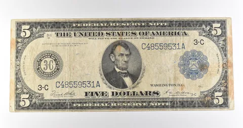 1914 $5 Philadelphia PA FRN Blue Seal Large Note Fr#855a *4700