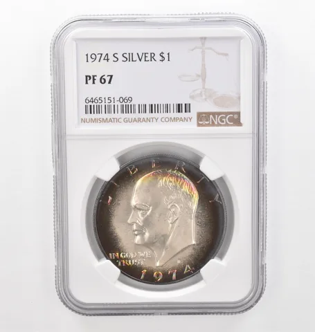 1974-S Eisenhower $1 Silver PF67 NGC Beautiful Tone *2209