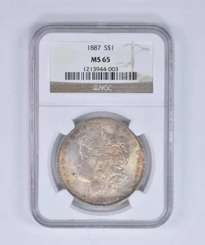 1887 Morgan Silver Dollar MS65 NGC Beautiful Tone *8024