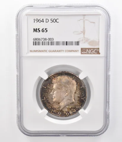 1964-D Kennedy Half Dollar MS65 NGC Beautifully Toned a8634