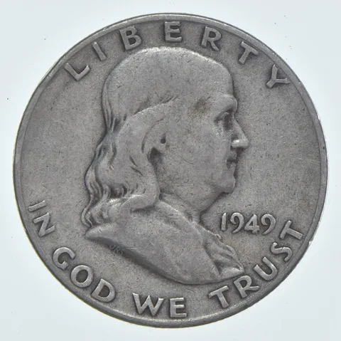 1949-S Franklin Half Dollar Circulated 90% Silver (1pc)