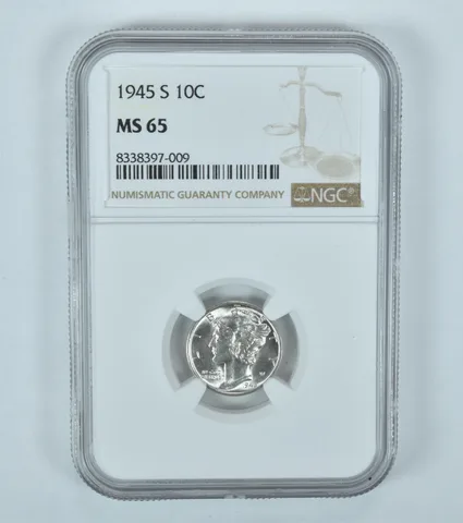 1945-S Mercury Dime MS65 NGC Brown Label
