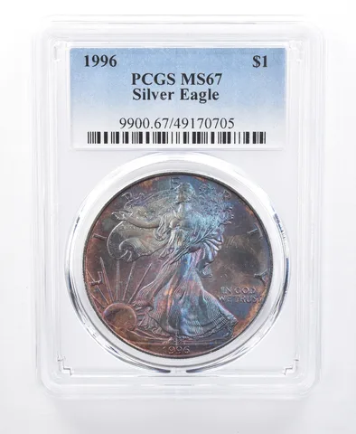 1996 American Silver Eagle MS67 PCGS Monster Tone *8610