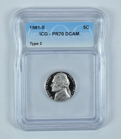 1981-S Jefferson Nickel Type 2 PR70 DCAM ICG