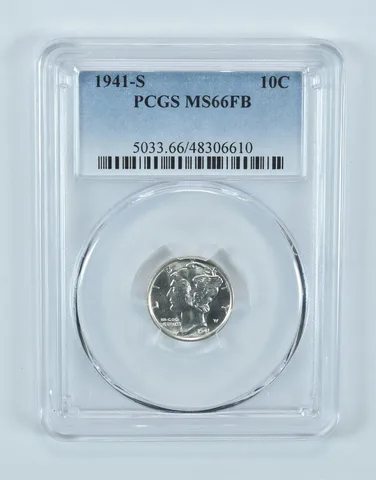 1941-S Mercury Dime MS66 FB PCGS Blue Label